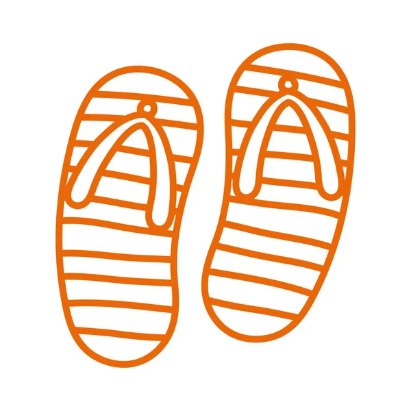 İzole sandaletler çizgi simge vektör tasarımı — Stok Vektör