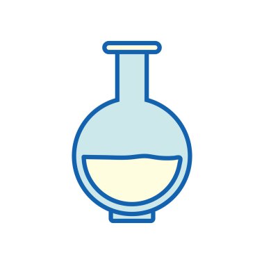 Kimya şişesi satırı ve biçim ikonu vektör tasarımını doldur