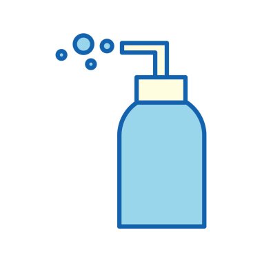 Sabun şişesi hattı ve biçim ikonu vektör tasarımını doldur