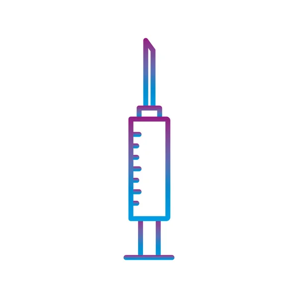 Conception vectorielle d'icône de style ligne de gradient d'injection médicale — Image vectorielle