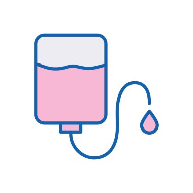 Kan torbası çizgisi ve biçim ikonu vektör tasarımı