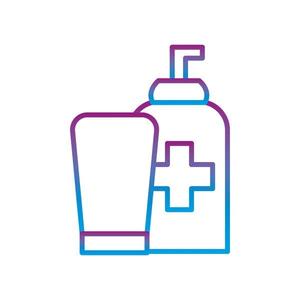 Botol sabun dengan cross gradien gaya ikon desain vektor - Stok Vektor