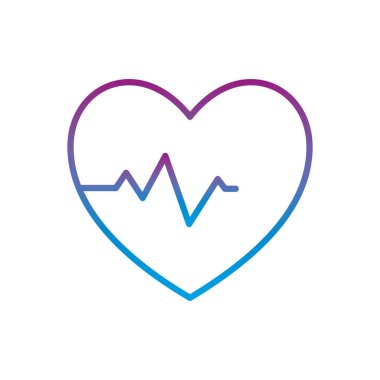 Kalp atışı gradyan çizgi simgesi vektör tasarımı