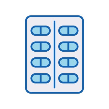 Tıbbi hap satırı ve biçim ikonu vektör tasarımını doldur