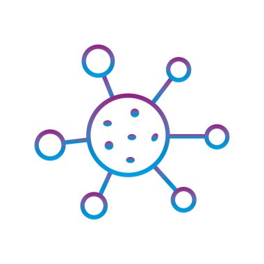 Covid 19 virüs gradyan çizgi simgesi vektör tasarımı