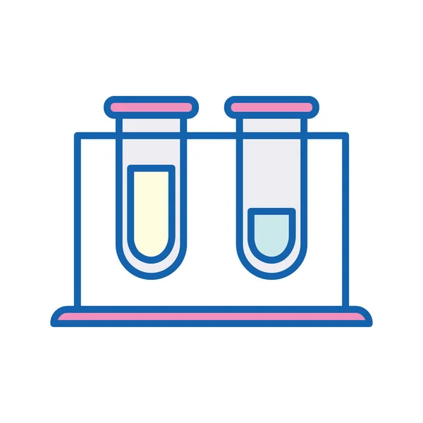 Ligne de tubes de chimie et conception vectorielle d'icône de style de remplissage — Image vectorielle