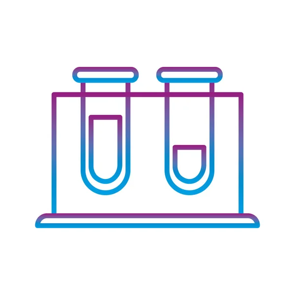 Chemie-Röhren Gradienten Linie Stil-Symbol Vektor-Design — Stockvektor