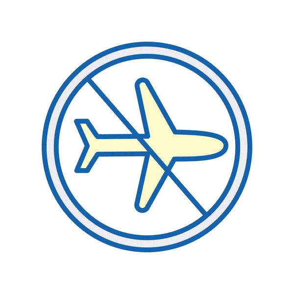 Flugzeug mit vernebelter Symbollinie und Füllstil-Icon-Vektordesign — Stockvektor
