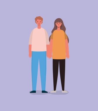Mutlu ve üzgün kadın ve erkek avatar vektör tasarımı