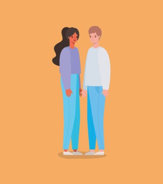 Mutlu ve üzgün kadın ve erkek avatar vektör tasarımı