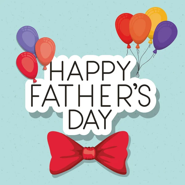 Happy fathers day balloons and bowtie vector design — Stock Vector