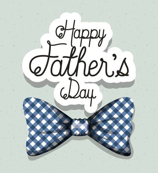 Happy fathers day and checkered and bowtie vector design — Stock Vector