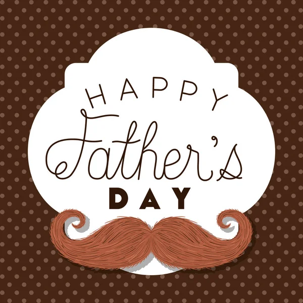 Happy fathers day and mustache vector design — Stock Vector
