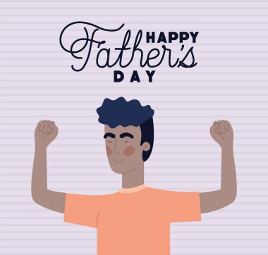 Mutlu babalar günü ve insan çizgi film vektör tasarımı