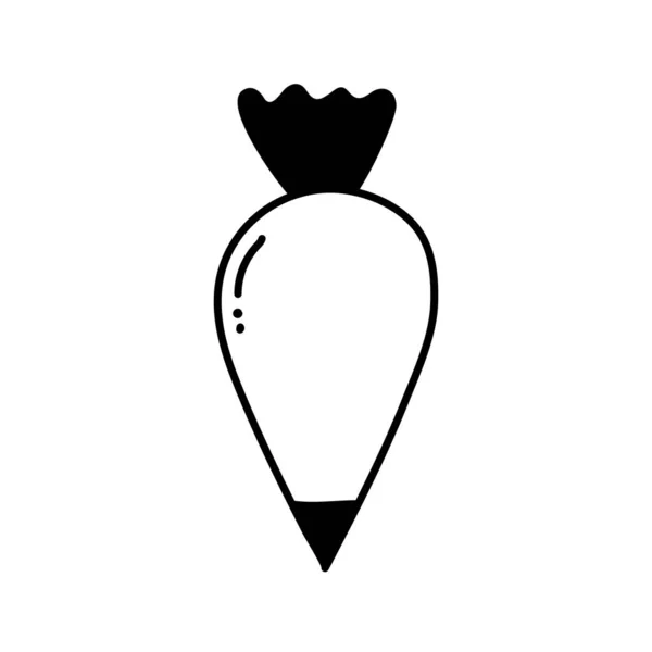 Saco de pastelaria silhueta estilo ícone vetor design — Vetor de Stock