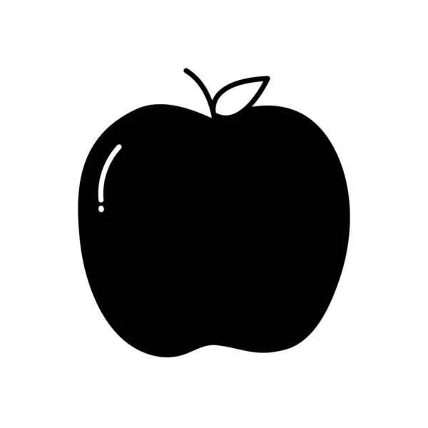 Manzana fruta silueta icono de estilo diseño de vectores — Vector de stock