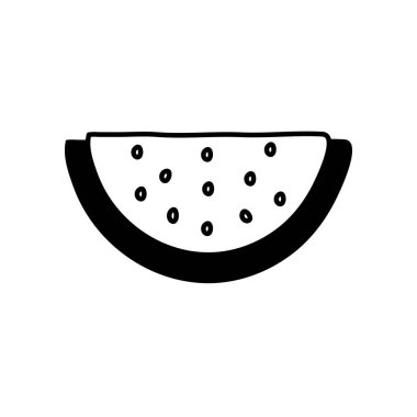 karpuz meyve silueti biçim ikon vektör tasarımı