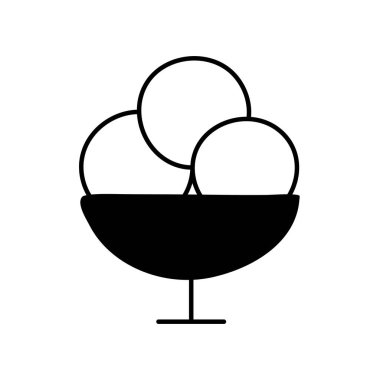 İzole edilmiş dondurma kabı siluet biçim ikon vektör tasarımı