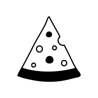 pizza silueti biçim ikon vektör tasarımı