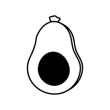 avokado meyve silueti biçim ikon vektör tasarımı