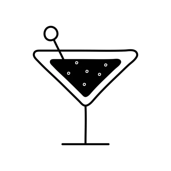 Cocktail Silhouette Stil Ikone Vektor-Design — Stockvektor