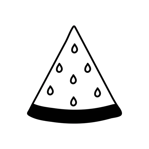 Sandía fruta silueta estilo icono vector diseño — Vector de stock