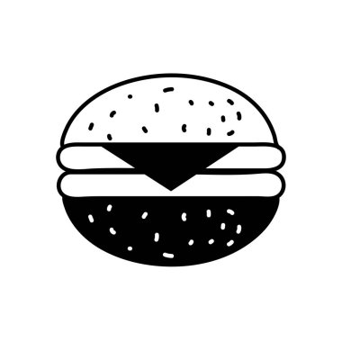 Hamburger silueti biçim vektör tasarımı