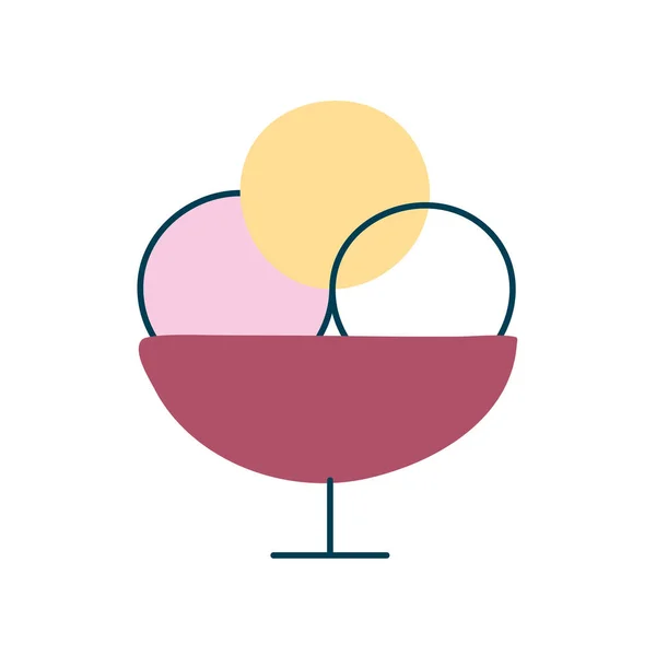 Helado aislado taza de estilo plano icono de diseño de vectores — Vector de stock