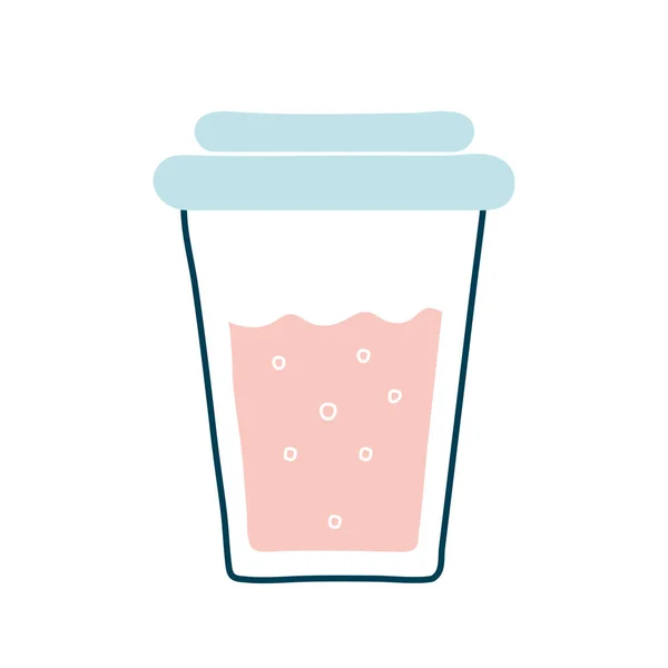 Smoothie mok drinken platte stijl pictogram vector ontwerp — Stockvector