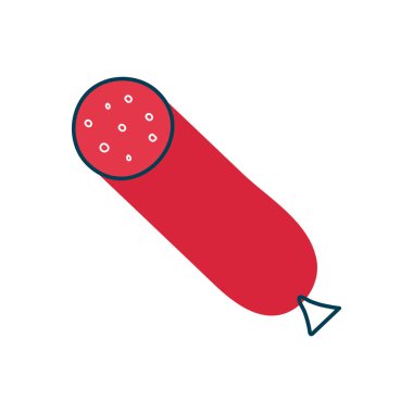 Sosis yassı simge vektör tasarımı