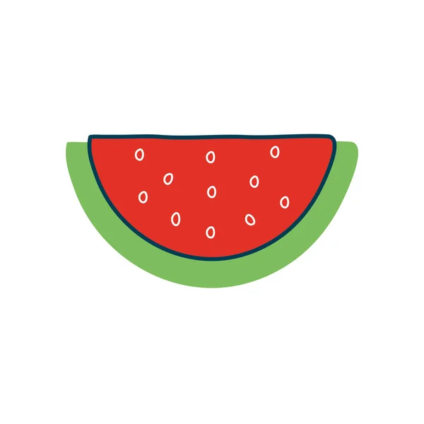 Watermeloen fruit platte stijl icoon vector ontwerp — Stockvector