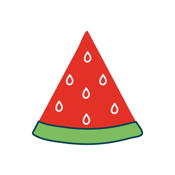 Wassermelone Früchte flachen Stil Ikone Vektor-Design — Stockvektor