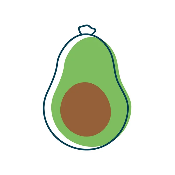 Avocado fruit platte stijl pictogram vector ontwerp — Stockvector