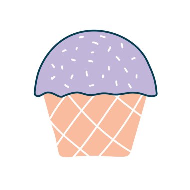 Cupcake düz biçim ikon vektör tasarımı