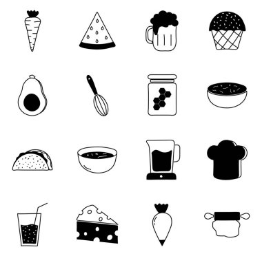 Gıda silueti biçim ikonu vektör tasarımı