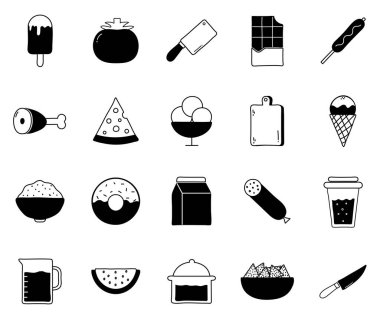 Gıda silueti biçim ikonu vektör tasarımı