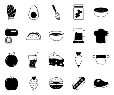 Gıda silueti biçim ikonu vektör tasarımı