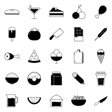 Gıda silueti biçim ikonu vektör tasarımı