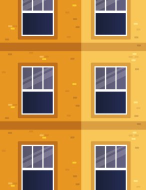 Turuncu bina vektör tasarımı dışındaki pencereler