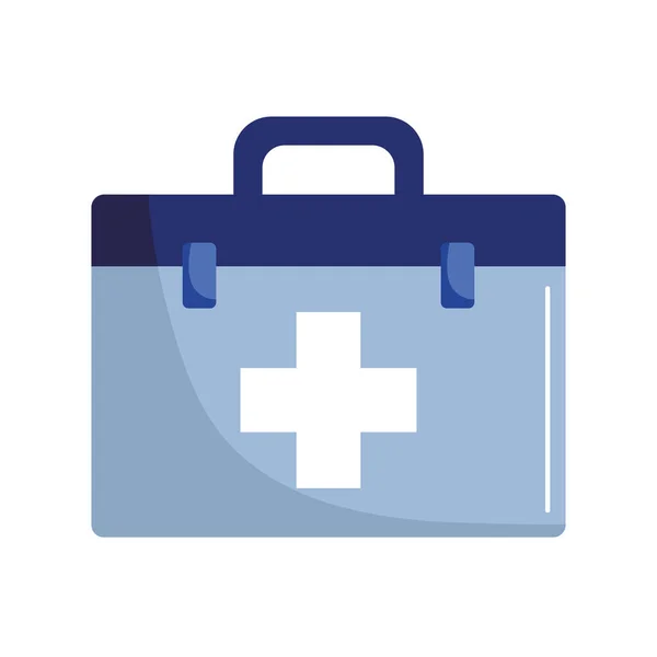 Medical kit with cross flat style icon vector design — Stock Vector