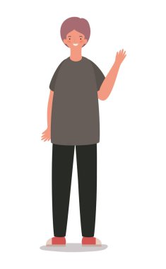 İzole edilmiş mutlu adam çizgi film vektör tasarımı