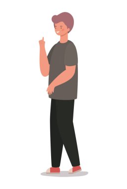 İzole edilmiş mutlu adam çizgi film vektör tasarımı