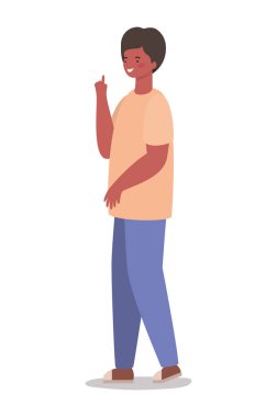 İzole edilmiş mutlu adam çizgi film vektör tasarımı