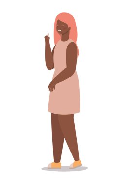 İzole edilmiş mutlu kadın çizgi film vektör tasarımı