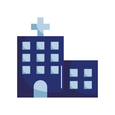 Hastane binası düz biçim ikon vektör tasarımı