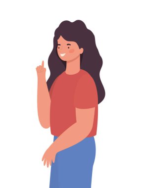 İzole edilmiş mutlu kadın çizgi film vektör tasarımı