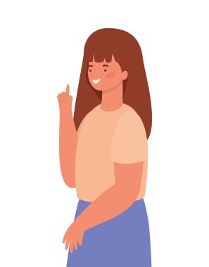 İzole edilmiş mutlu kadın çizgi film vektör tasarımı