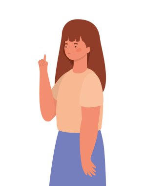 İzole edilmiş üzgün kadın çizgi film çizimi