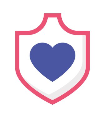 Kalkanın içindeki kalp vektör tasarımı