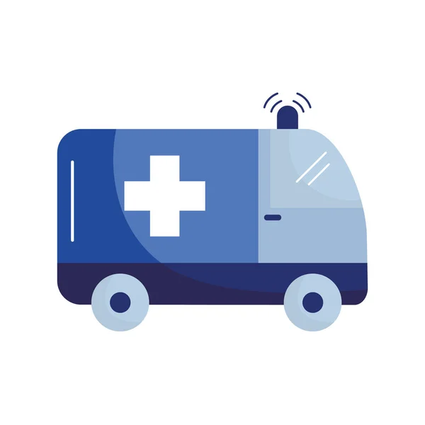 Krankenwagen mit Kreuz flache Stil-Ikone Vektor-Design — Stockvektor